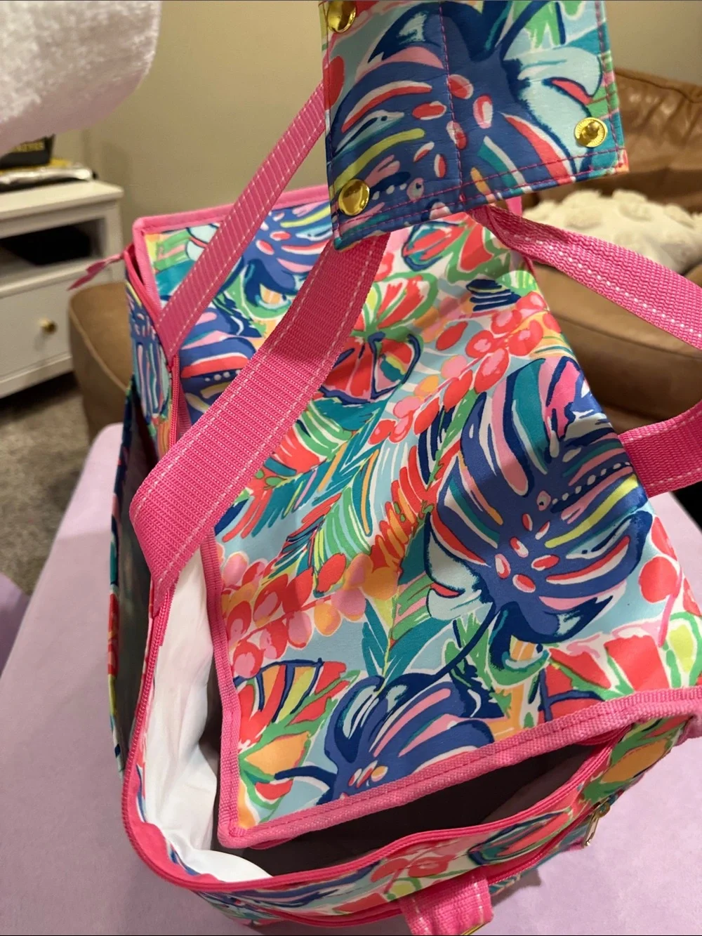 Lilly Pulitzer Floral Tropical Tote in Pink, Blue, Green